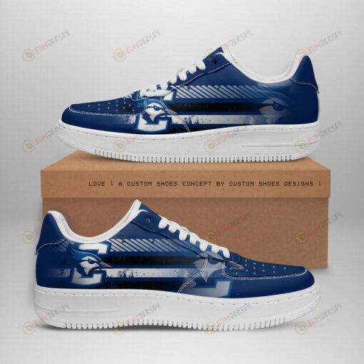 Creighton Bluejays Logo Stripe Pattern Air Force 1 Printed In Blue