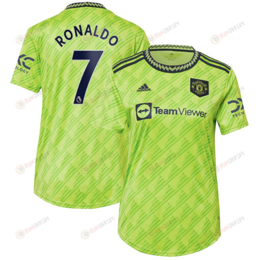 Cristiano Ronaldo 7 Manchester United Women's 2022/23 Third Player Jersey - Neon Green