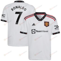 Cristiano Ronaldo 7 Manchester United Youth 2022/23 Away Player Jersey - White