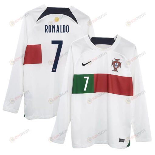 Cristiano Ronaldo 7 Portugal 2022-23 Away Men Long Sleeve Jersey National Team World Cup Qatar