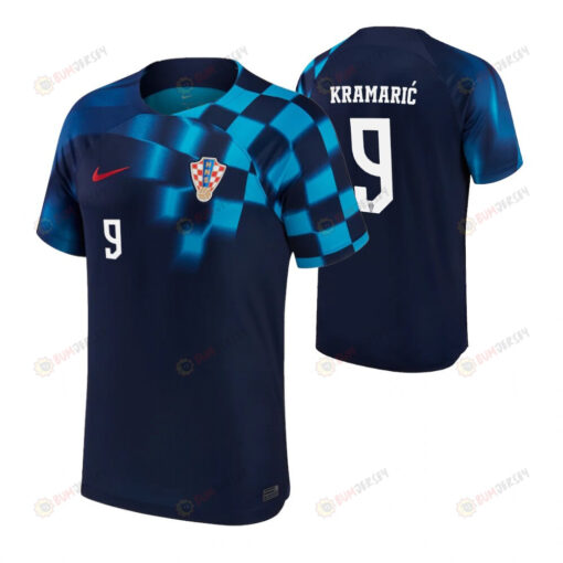 Croatia National Team 2022-23 Andrej Kramaric 9 Away Men Jersey- Dark Blue