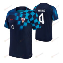 Croatia National Team 2022-23 Ivan Perisic 4 Away Men Jersey- Dark Blue