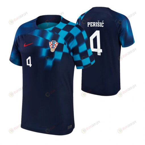 Croatia National Team 2022-23 Ivan Perisic 4 Away Men Jersey- Dark Blue