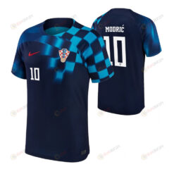 Croatia National Team 2022-23 Luka Modric 10 Away Men Jersey- Dark Blue