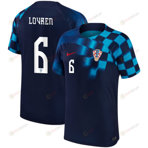 Croatia National Team 2022-23 Qatar World Cup Dejan Lovren 6 - Away Men Jersey