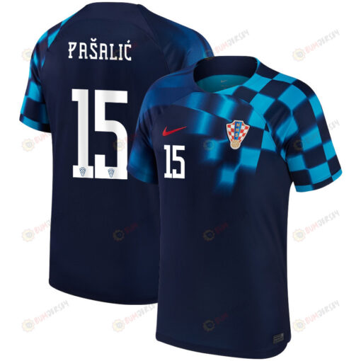 Croatia National Team 2022-23 Qatar World Cup Mario Pa?ali? 15 - Away Men Jersey
