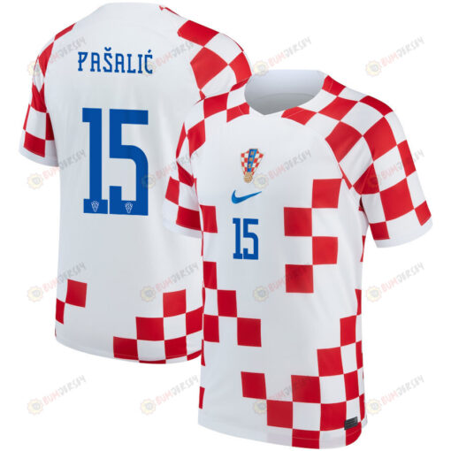 Croatia National Team 2022-23 Qatar World Cup Mario Pa?ali? 15 Home Jersey - Youth