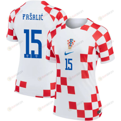 Croatia National Team 2022-23 Qatar World Cup Mario Pa?ali? 15 Women Jersey - Home