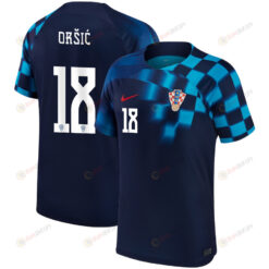 Croatia National Team 2022-23 Qatar World Cup Mislav Or?i? 18 - Away Men Jersey