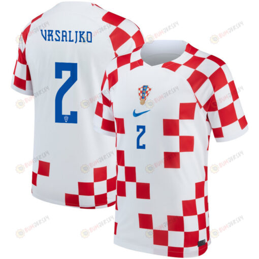 Croatia National Team 2022-23 Qatar World Cup ?ime Vrsaljko 2 Home Jersey - Youth