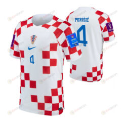 Croatia National Team 2022 Qatar World Cup Patch Ivan Perisic 4 Home Men Jersey