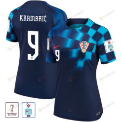 Croatia National Team Andrej Kramari? 9 FIFA World Cup Qatar 2022 Patch - Away Women Jersey