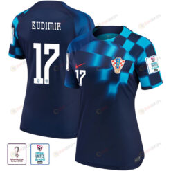 Croatia National Team Ante Budimir 17 FIFA World Cup Qatar 2022 Patch - Away Women Jersey