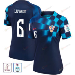 Croatia National Team Dejan Lovren 6 FIFA World Cup Qatar 2022 Patch - Away Women Jersey