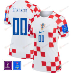 Croatia National Team FIFA World Cup Qatar 2022 Patch Custom 00 - Home Women Jersey