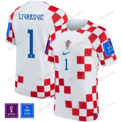 Croatia National Team FIFA World Cup Qatar 2022 Patch Dominik Livakovi? 1 Home Men Jersey