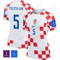 Croatia National Team FIFA World Cup Qatar 2022 Patch Duje ?aleta-Car 5 - Home Women Jersey