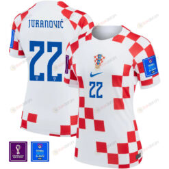 Croatia National Team FIFA World Cup Qatar 2022 Patch Josip Juranovi? 22 - Home Women Jersey