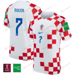 Croatia National Team FIFA World Cup Qatar 2022 Patch Lovro Majer 7 Home Jersey