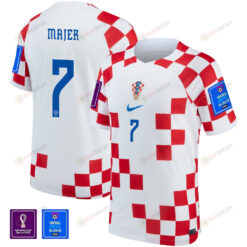 Croatia National Team FIFA World Cup Qatar 2022 Patch Lovro Majer 7 Home Men Jersey