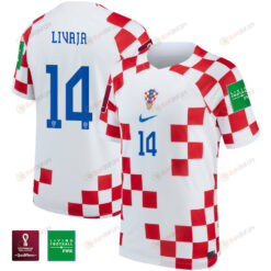 Croatia National Team FIFA World Cup Qatar 2022 Patch Marko Livaja 14 Home Jersey