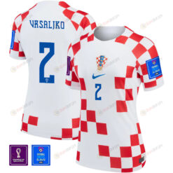 Croatia National Team FIFA World Cup Qatar 2022 Patch ?ime Vrsaljko 2 - Home Women Jersey