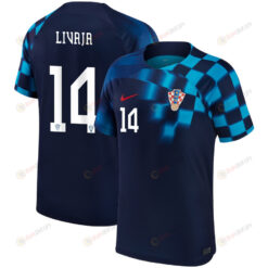Croatia National Team Qatar World Cup 2022-23 Marko Livaja 14 Away Jersey