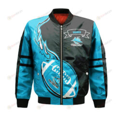 Cronulla-Sutherland Sharks Bomber Jacket 3D Printed Flame Ball Pattern