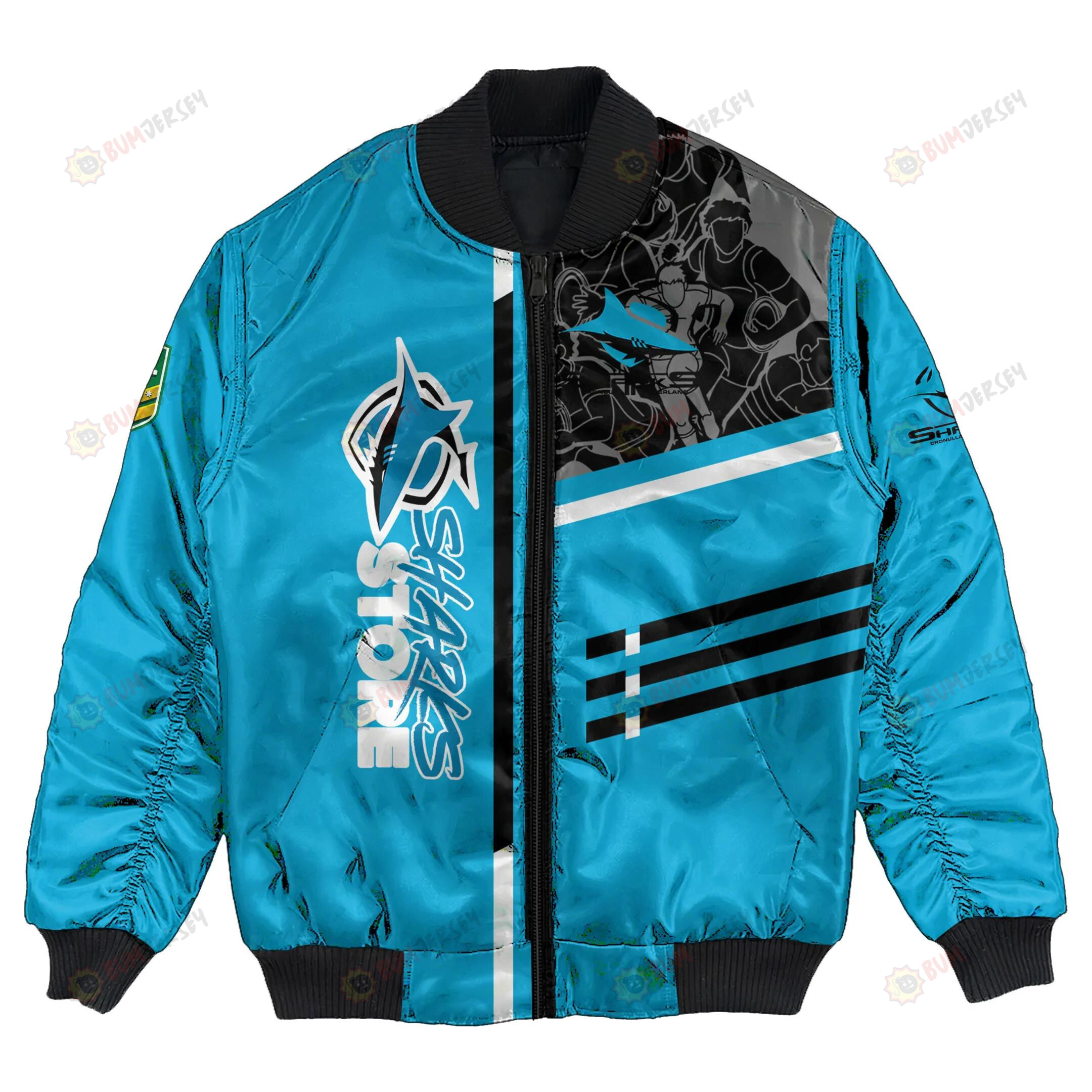 Cronulla-Sutherland Sharks Bomber Jacket 3D Printed Personalized Rugby For Fan