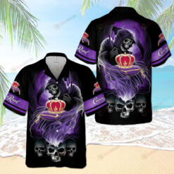 Crown Royal Amazing Skull Hawaiian Shirt In Black And Purple