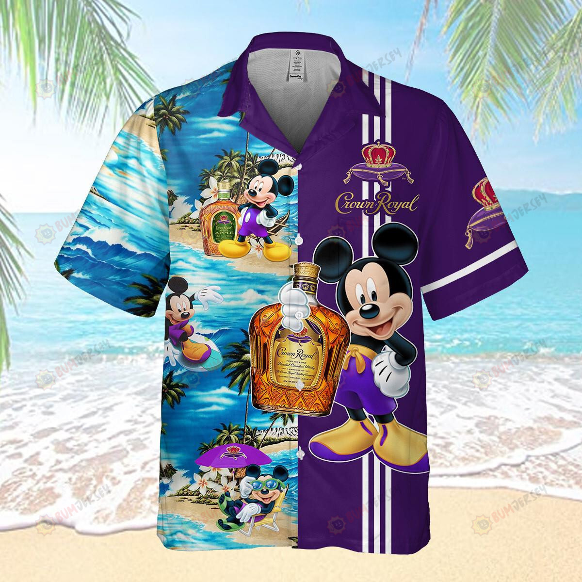 Crown Royal Mickey Mouse Beach Hawaiian Shirt Set Summer Vibes