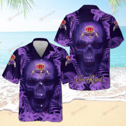 Crown Royal New Design Purple Skull Palm Flowers Hawaiian Shirt