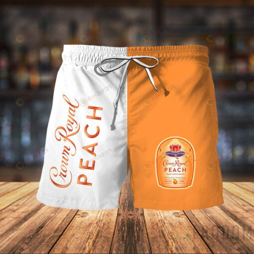 Crown Royal Peach Hawaiian Shorts Summer Shorts Men Shorts - Print Shorts