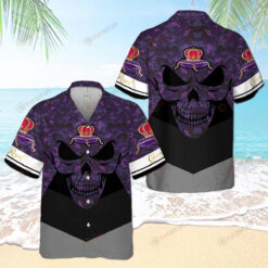 Crown Royal Skull Hawaiian Shirt In Purple And Black