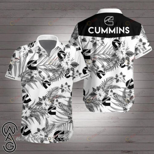 Cummins Curved Hawaiian Shirt Maria In Black White