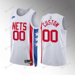Custom 00 2022-23 Brooklyn Nets White Classic Edition Men Jersey Swingman