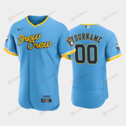 Custom 00 2022-23 City Connect Milwaukee Brewers Jersey - Powder Blue