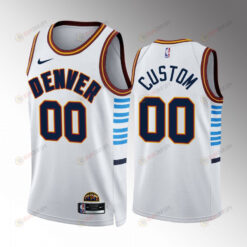 Custom 00 2022-23 Denver Nuggets White City Edition Jersey Swingman