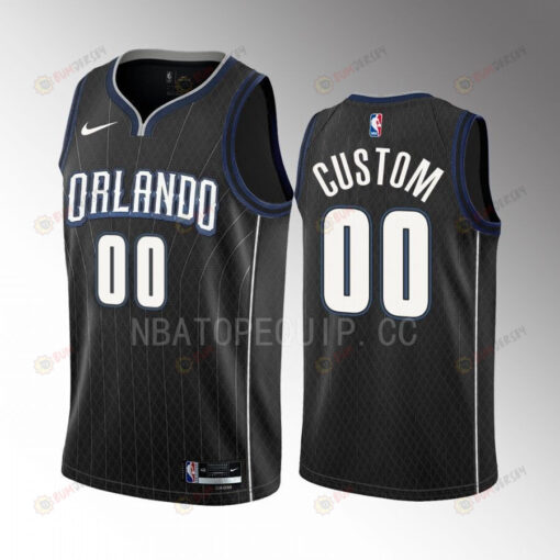 Custom 00 2022-23 Orlando Magic Black City Edition Men Jersey Swingman