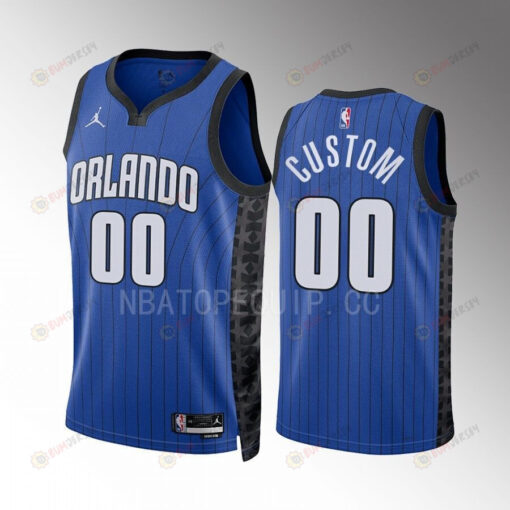 Custom 00 2022-23 Orlando Magic Blue Statement Edition Jersey Swingman