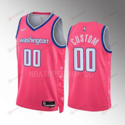 Custom 00 2022-23 Washington Wizards Pink City Edition Jersey Cherry Blossom