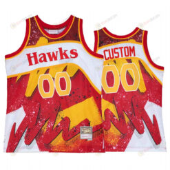 Custom 00 Atlanta Hawks Hyper Hoop Red Jersey Throwback 80s