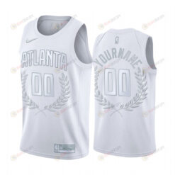 Custom 00 Atlanta Hawks White Glory Awards Limited Jersey