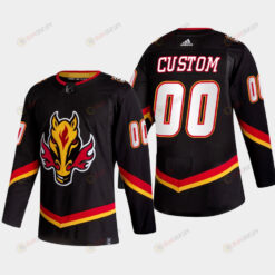 Custom 00 Calgary Flames Alternate Black Jersey 2022-23