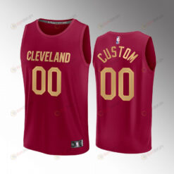 Custom 00 Cavaliers Wine Jersey Fast Break Fast Break 2022-23 Icon