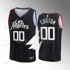 Custom 00 Clippers Black Men Jersey Fast Break Fast Break Player 2022-23 Statement Edition