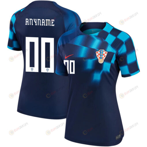 Custom 00 Croatia National Team 2022-23 Qatar World Cup - Away Women Jersey