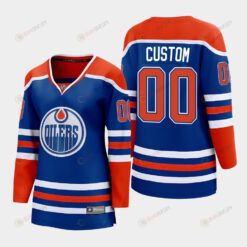 Custom 00 Edmonton Oilers 2022-23 Home Women Premier Breakaway Player Jersey Royal