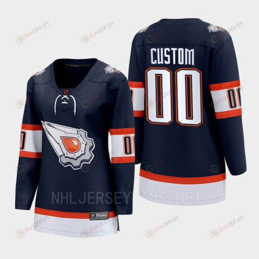 Custom 00 Edmonton Oilers 2022 Special Edition 2.0 Women Breakaway Player Retro Jersey Navy