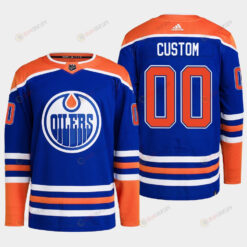 Custom 00 Edmonton Oilers Blue Jersey 2022-23 Primegreen Home